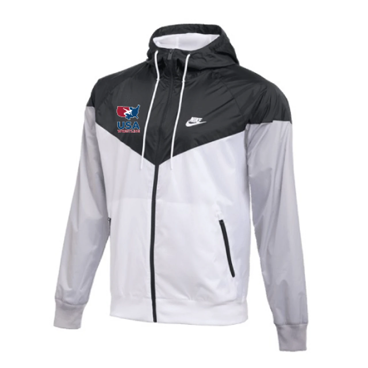 Nike Men's USA Wrestling Windrunner Jacket - Black/White/Wolf Grey/White 1 Nike Men's USA Wrestling Windrunner Jacket - Black/White/Wolf Grey/White