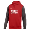 Nike Men's Weightlifting Club Fleece Color Block Hoodie - Red/Grey