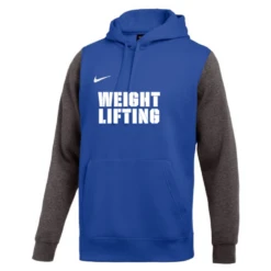 Nike Men's Weightlifting Club Fleece Color Block Hoodie - Royal/Grey
