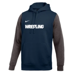 Nike Men's Wrestling Club Fleece Color Block Hoodie - Navy/Grey
