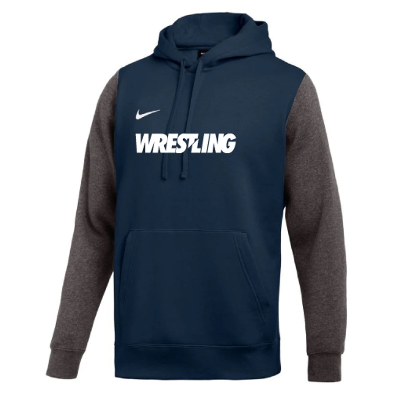 Nike Men's Wrestling Club Fleece Color Block Hoodie - Navy/Grey 1 Nike Men's Wrestling Club Fleece Color Block Hoodie - Navy/Grey